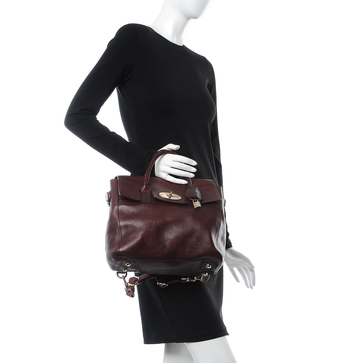Mulberry Natural Leather Cara Delevigne Convertible Satchel Oxblood 2 of 16