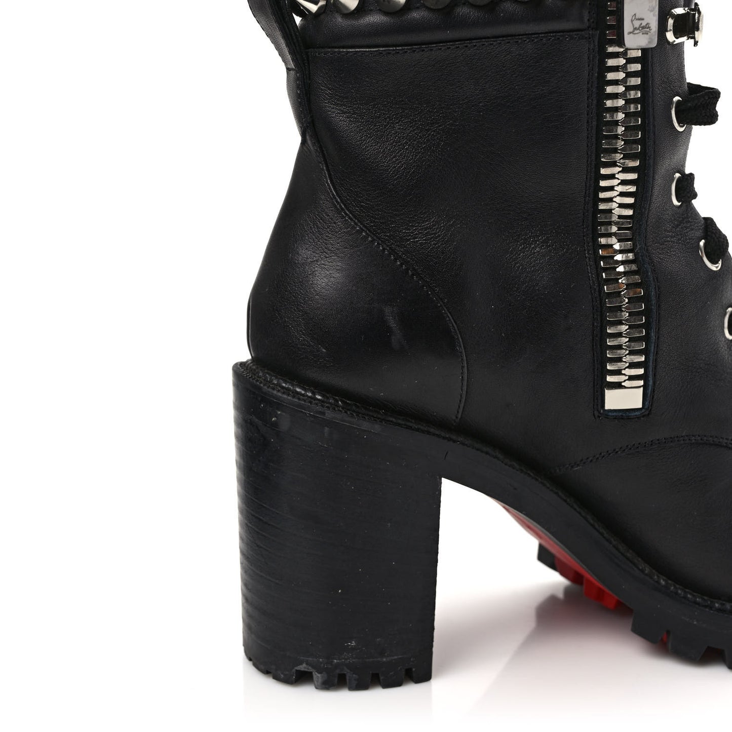 Calfskin Winter Spikes 70 Combat Boots 37 Black