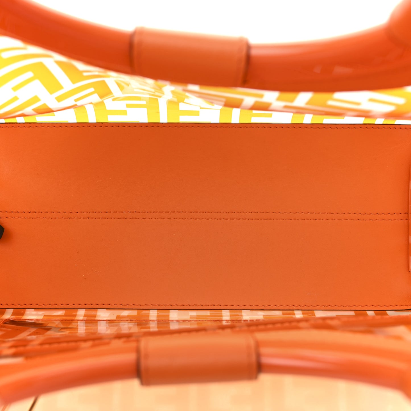 TPU FF Vitello Century Plexiglass Small Runaway Shopper Tote Aranciata