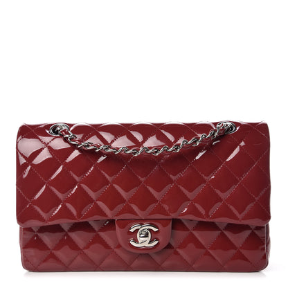 Chanel Patent Calfskin Quilted Medium Double Flap Burgundy 1 of 9