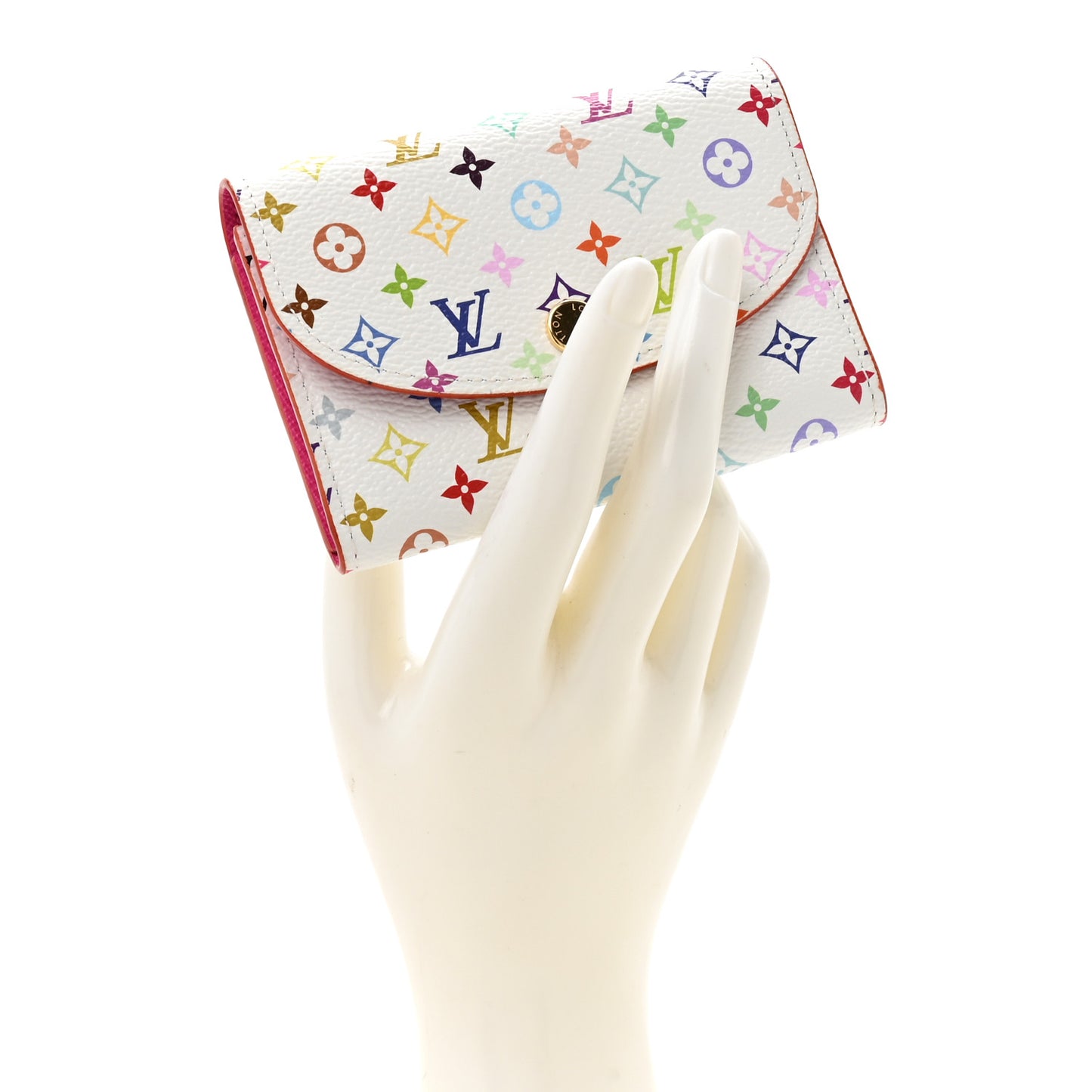 LV X TM Monogram Multicolor Rosalie Coin Purse White Kawaii Pink