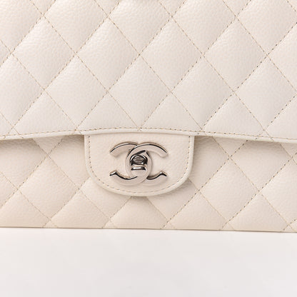 Chanel Caviar Quilted Medium Double Flap White 11 of 11