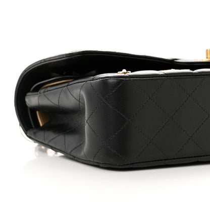 Chanel Lambskin Quilted Medium Rue Cambon Charms Double Flap Black 9 of 14