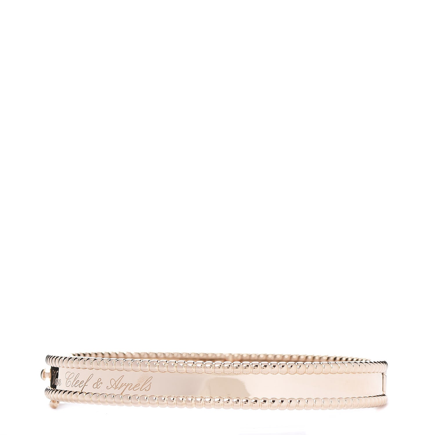Van Cleef & Arpels 18K Rose Gold Perlee Signature Bangle Bracelet S 3 of 5