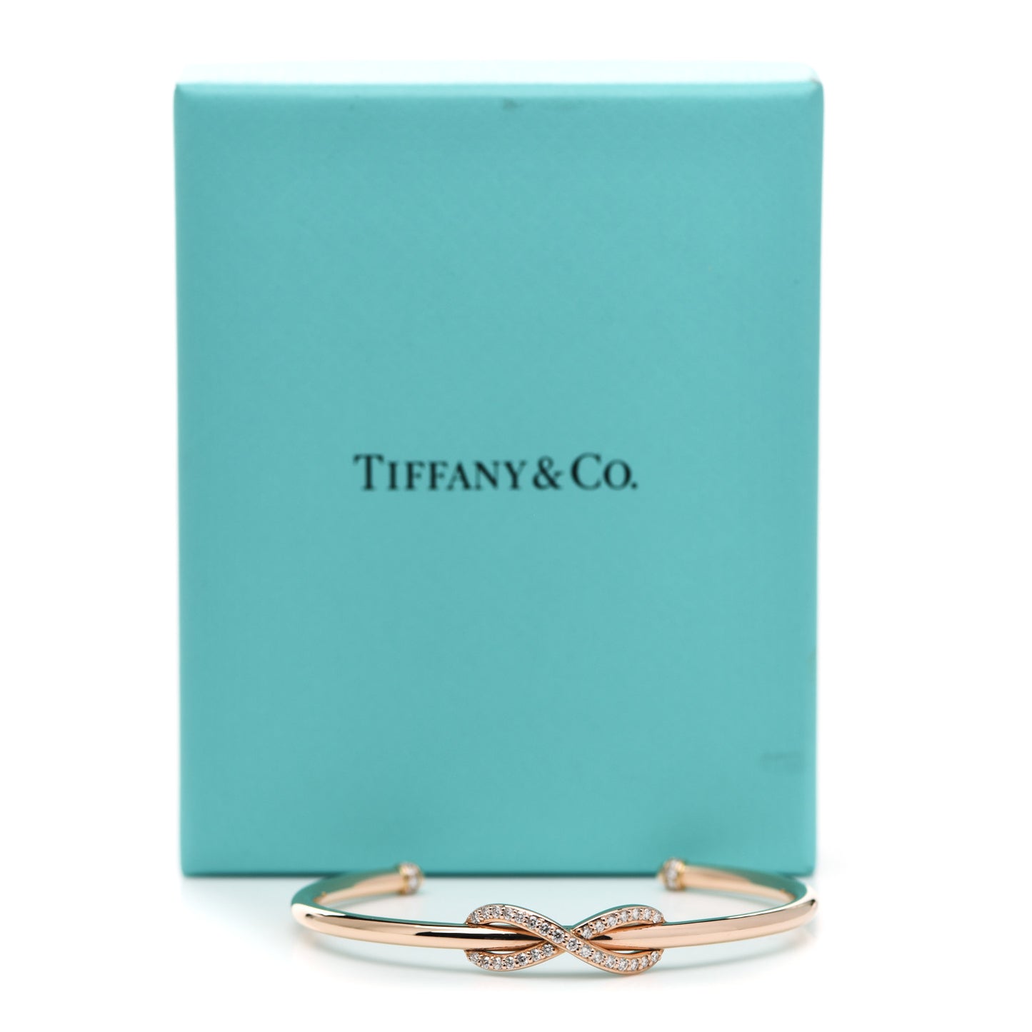 18K Rose Gold Diamond Infinity Cuff Bracelet