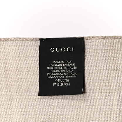 Gucci Wool Silk GG Monogram GGNat Scarf Sand 4 of 4