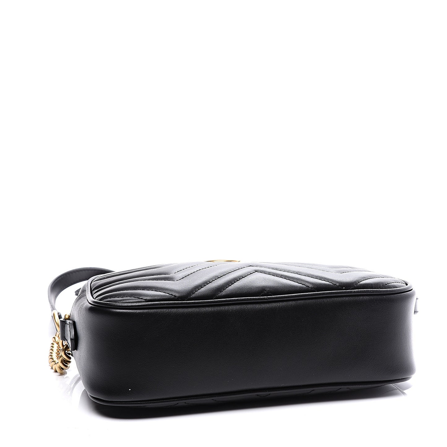 Calfskin Matelasse Small GG Marmont Chain Shoulder Bag Black