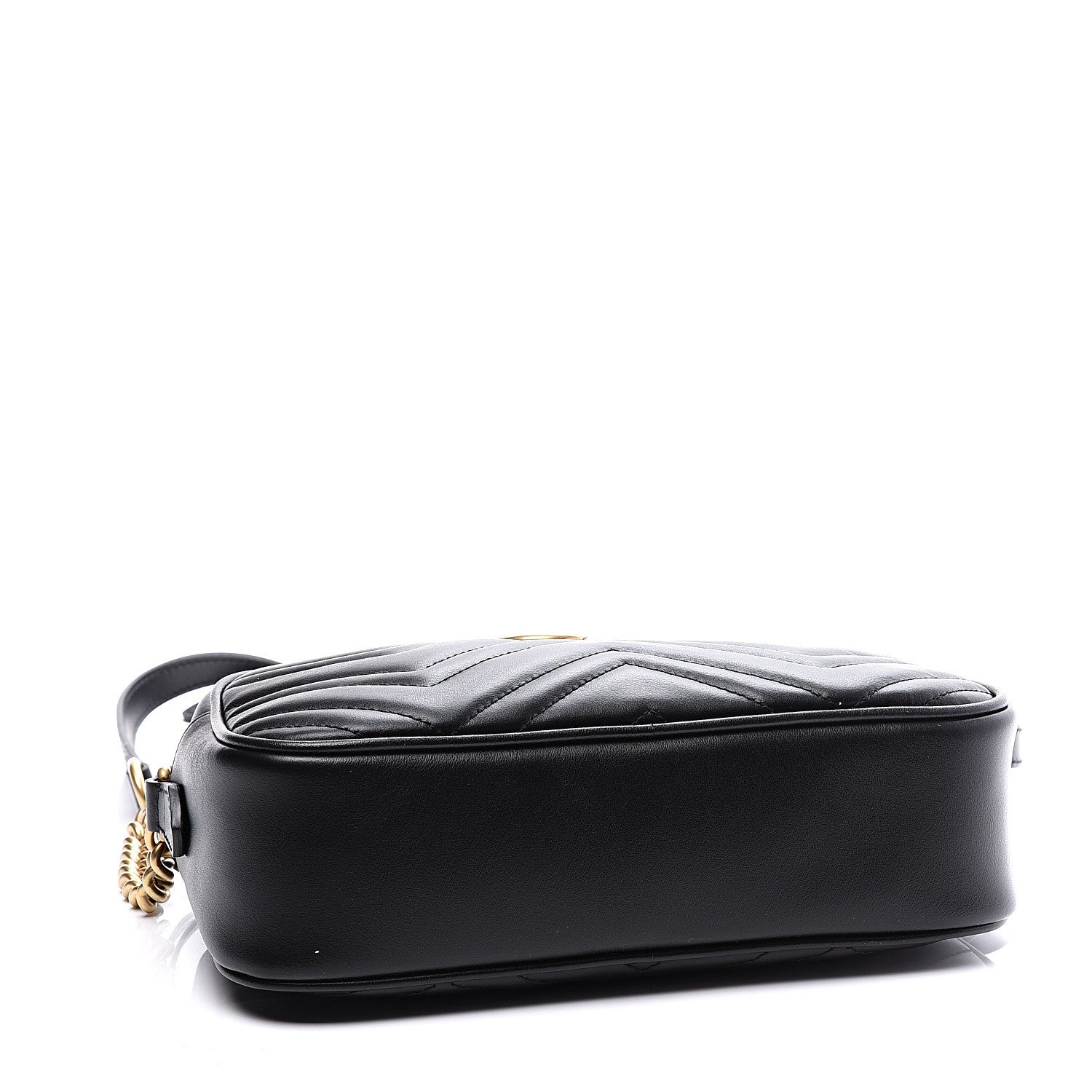 Gucci Calfskin Matelasse Small GG Marmont Chain Shoulder Bag Black 3 of 10