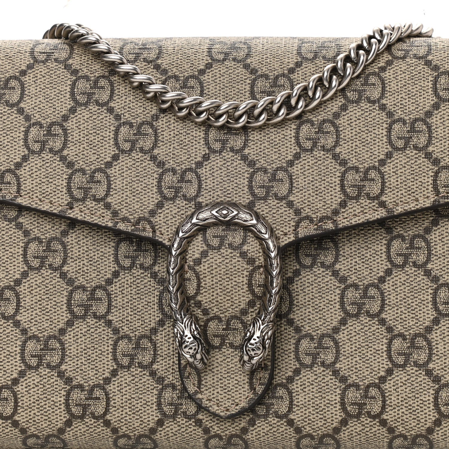 Gucci GG Supreme Monogram Mini Dionysus Chain Wallet Beige Taupe 8 of 10