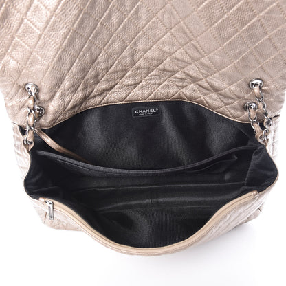 Chanel Metallic Calfskin Quilted XXL Travel Flap Bag Gold 5 of 9