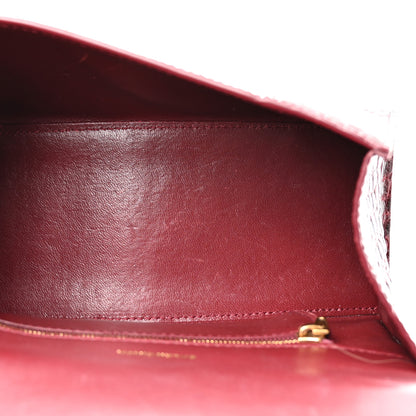 Balenciaga Shiny Calfskin Crocodile Embossed Small Hourglass Top Handle Bag Dark Red 5 of 16