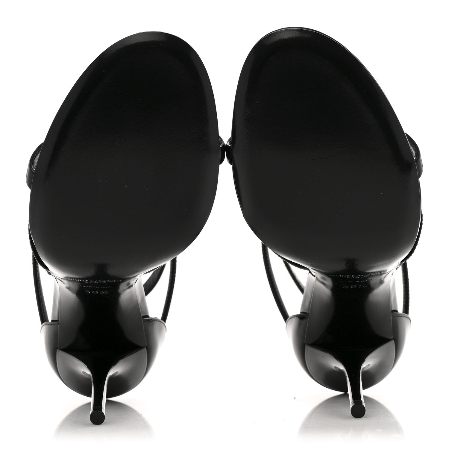Saint Laurent Patent Cassandra 100 Sandals 38.5 Black 6 of 10