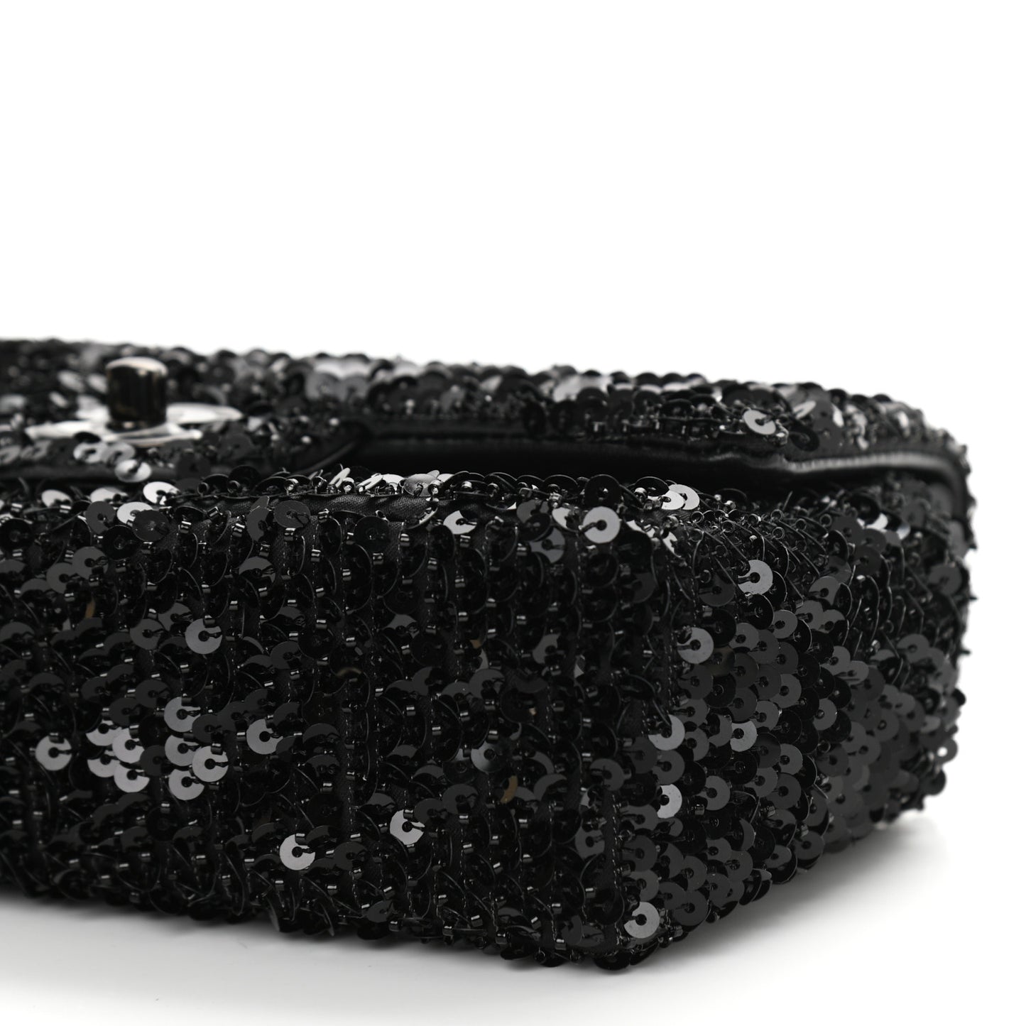 Sequin Mini Rectangular Flap Black