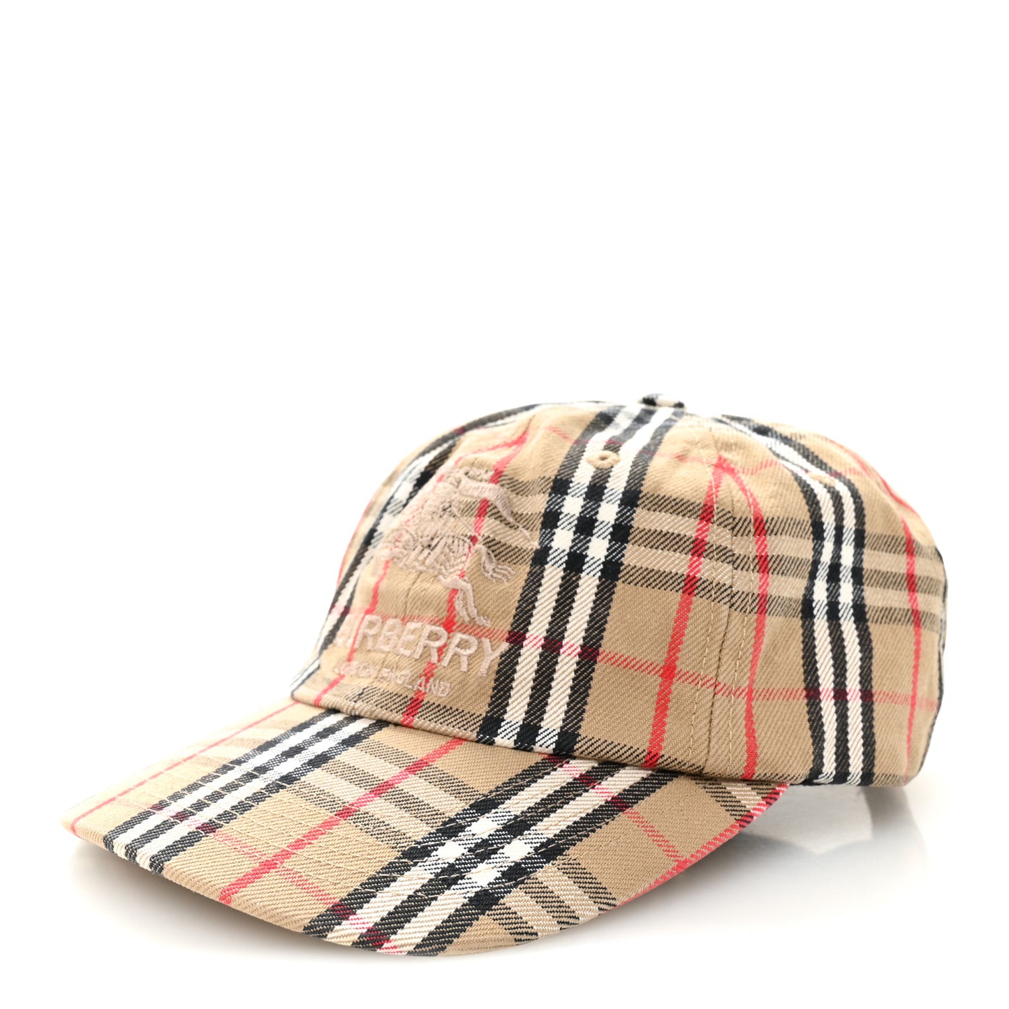 X SUPREME Cotton Vintage Check Monogram Baseball Hat Archive Beige