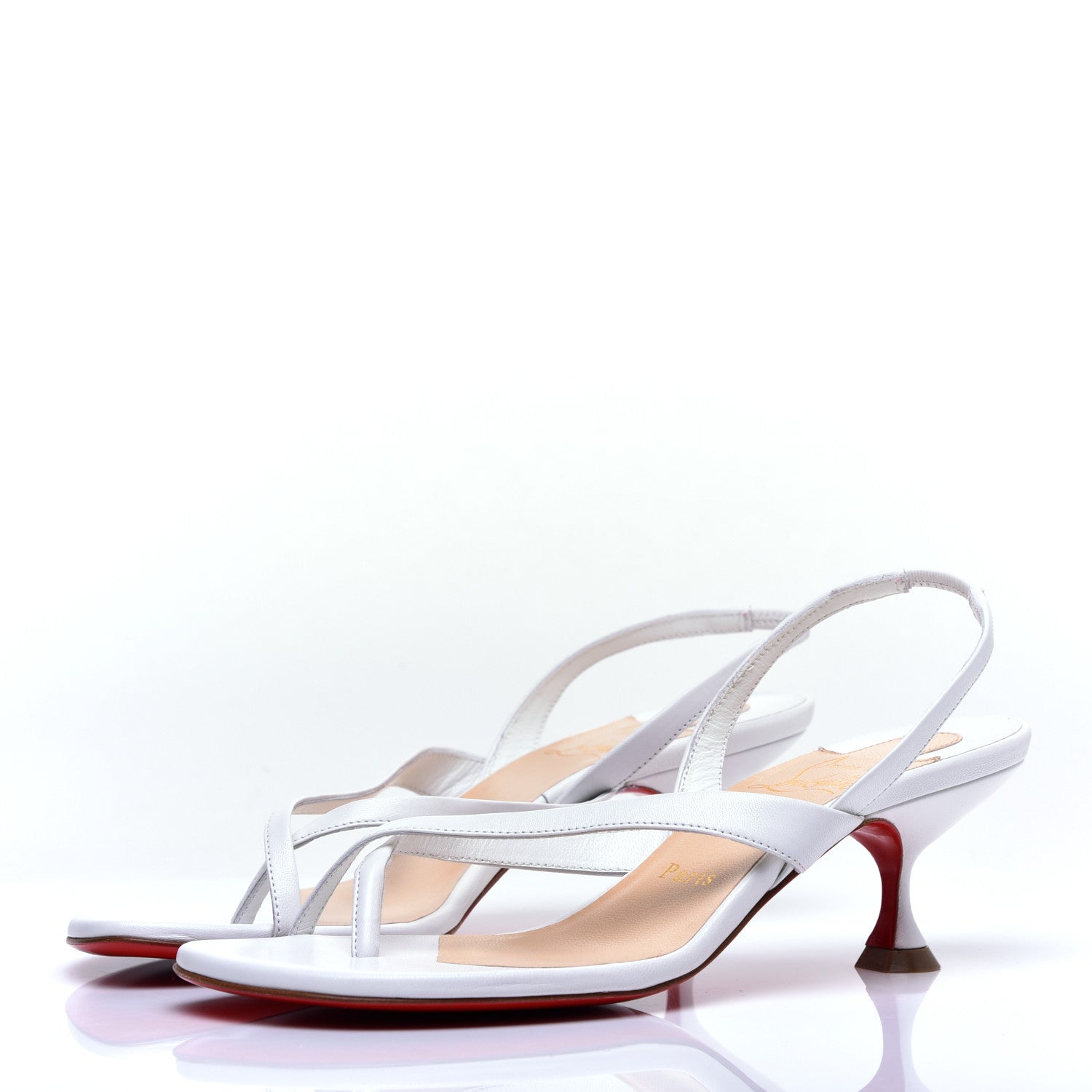 Christian Louboutin Kid Taralita 55 Thong Sandals 37 White 3 of 8