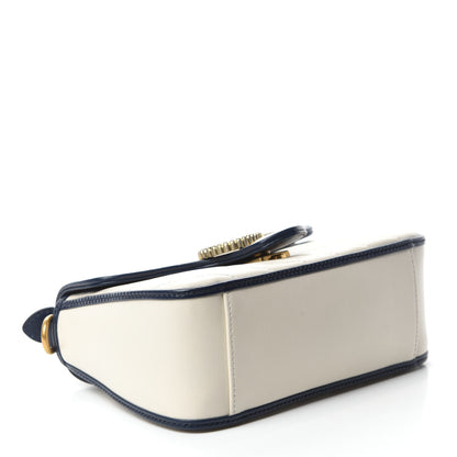 Gucci Vintage Effect Calfskin Matelasse Diagonal Mini Torchon GG Marmont Top Handle Shoulder Bag Mystic White Blue Agata 4 of 11