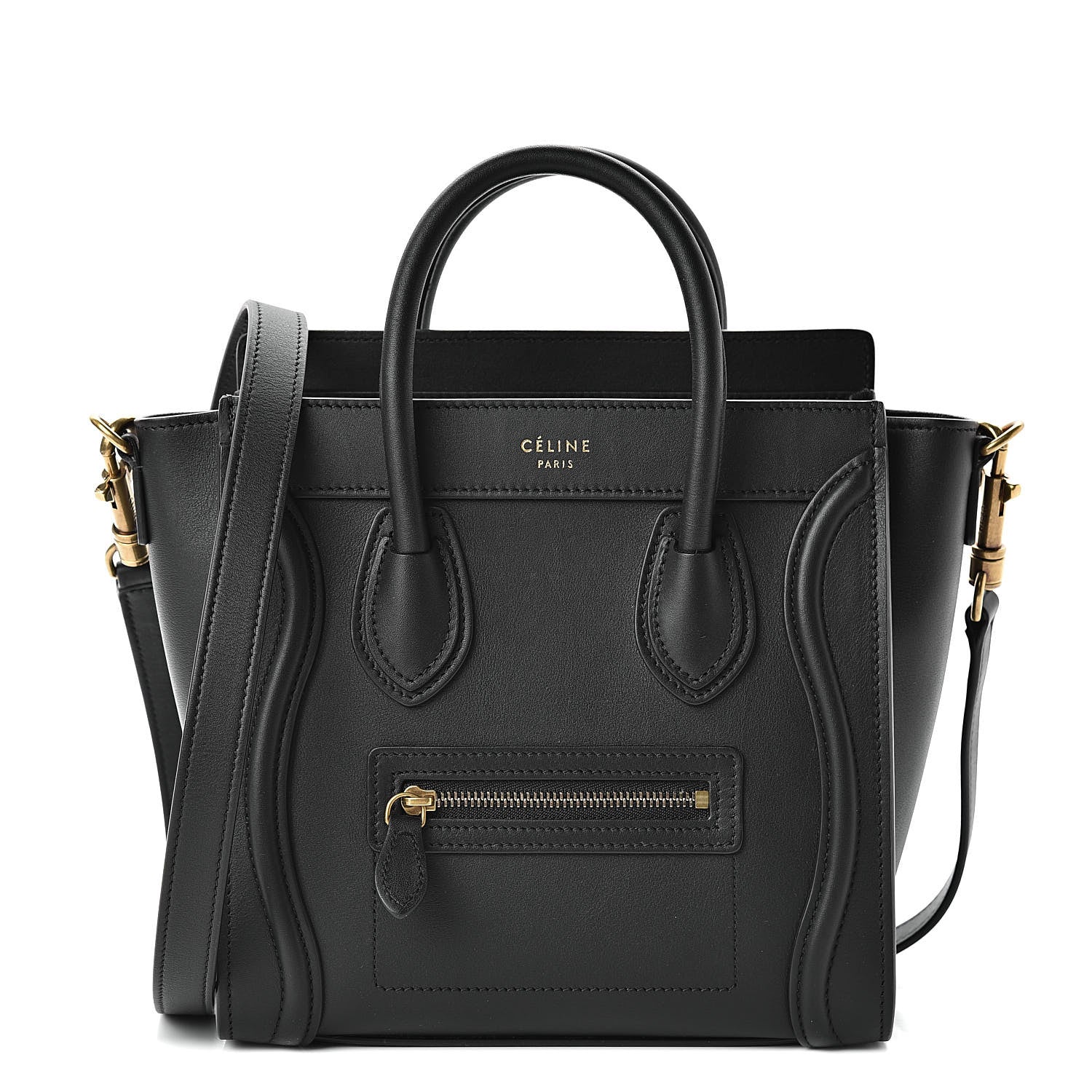 Celine Smooth Calfskin Nano Luggage Black 1 of 11