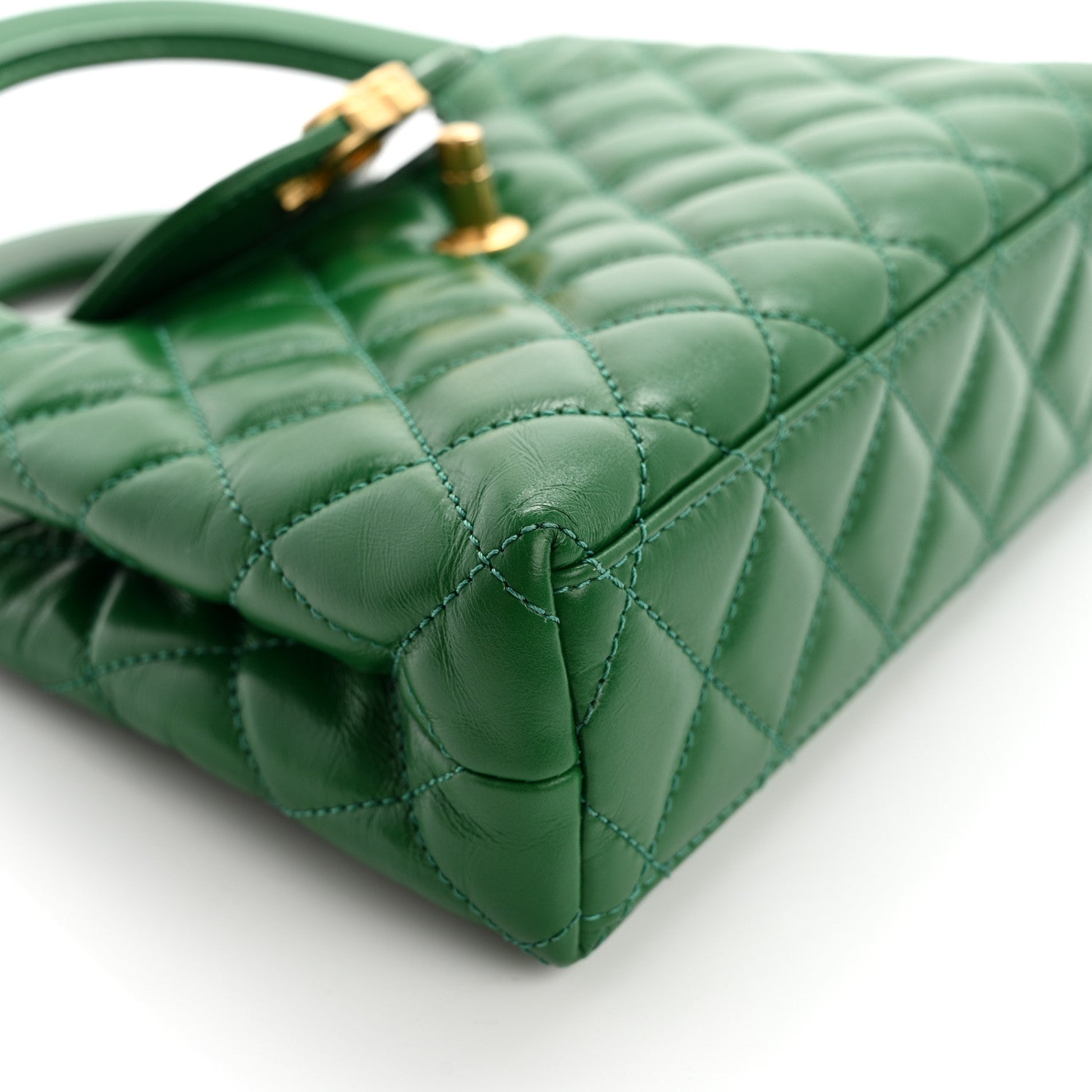 Chanel Shiny Aged Calfskin Quilted Nano Kelly Shopper Green 14 of 15