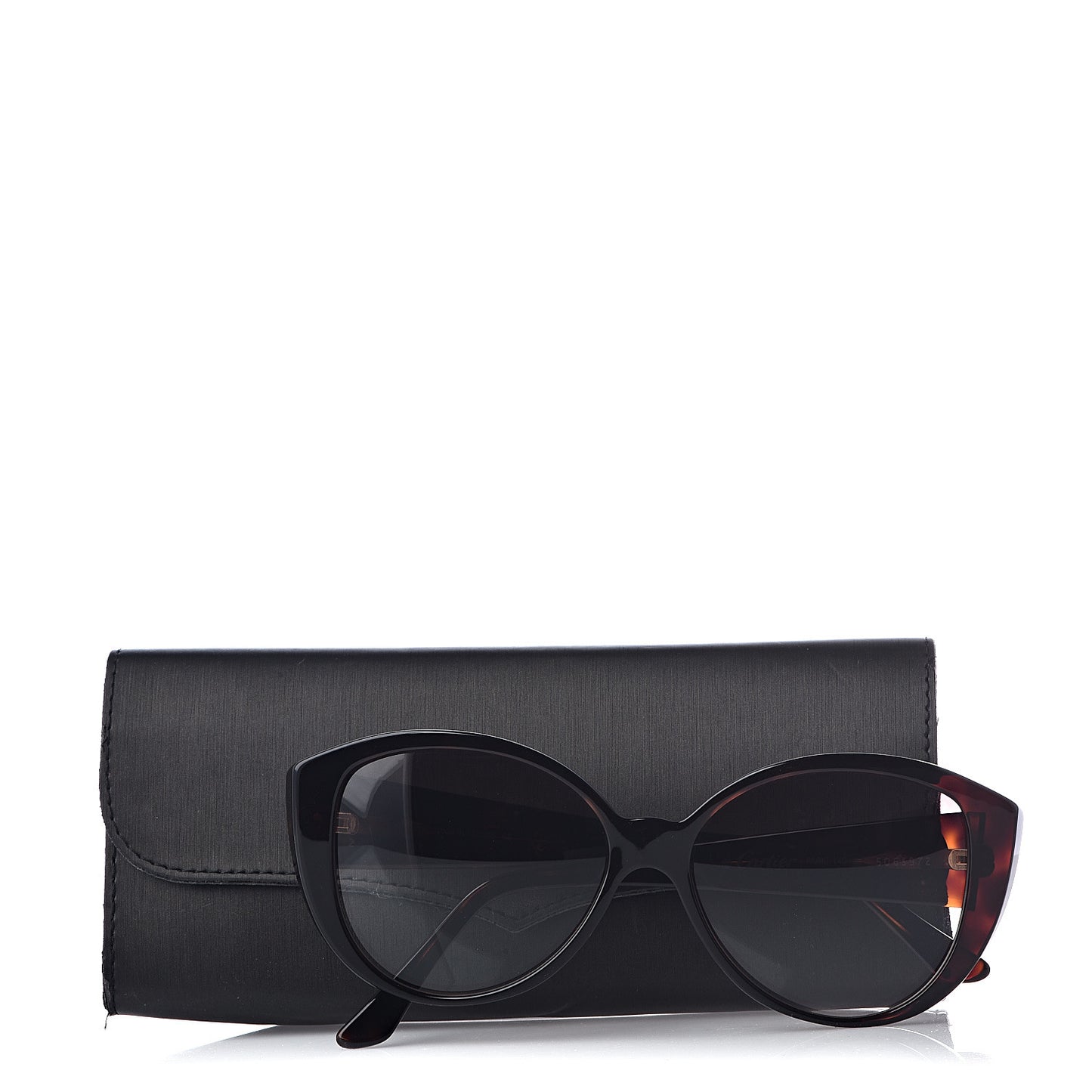 Tortoise Double C Logo Cat Eye Sunglasses Gold