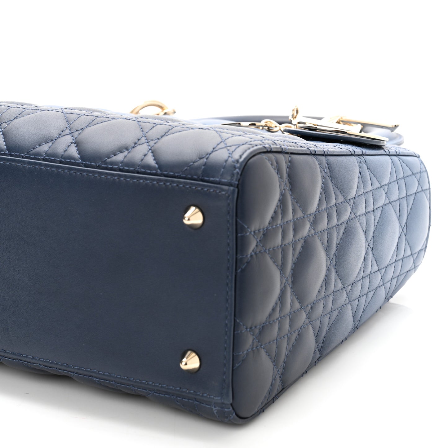 Lambskin Cannage Gradient Medium Lady Dior Blue