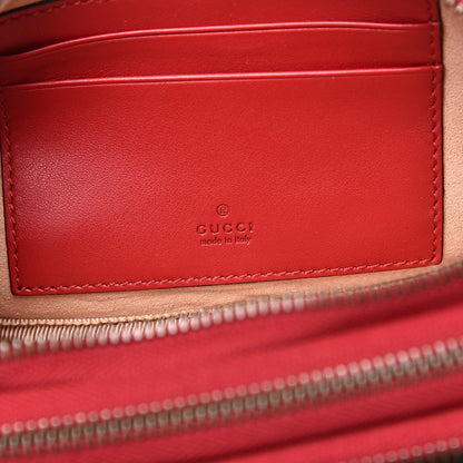 Gucci Calfskin Matelasse Mini GG Marmont Chain Crossbody Bag Hibiscus Red 7 of 13