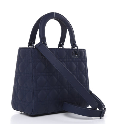 Christian Dior Ultra Matte Calfskin Cannage Medium Lady Dior Blue 2 of 10