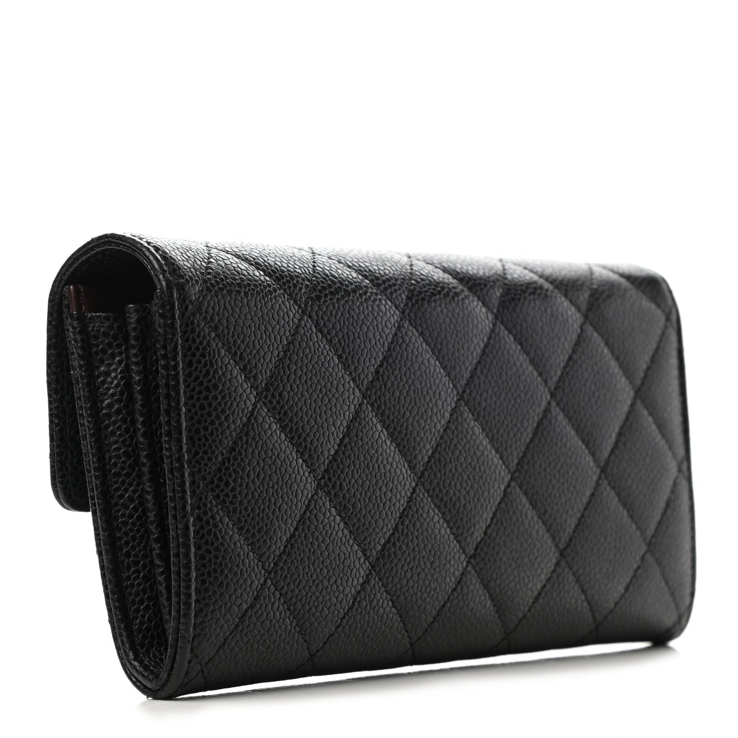 Chanel Caviar Quilted Large Gusset Flap Wallet Black 3 of 8