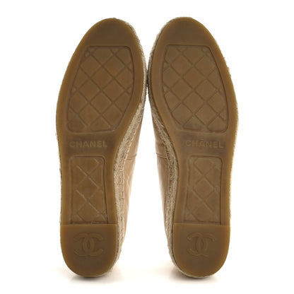 Chanel Lambskin CC Espadrilles 38 Beige Black 6 of 10