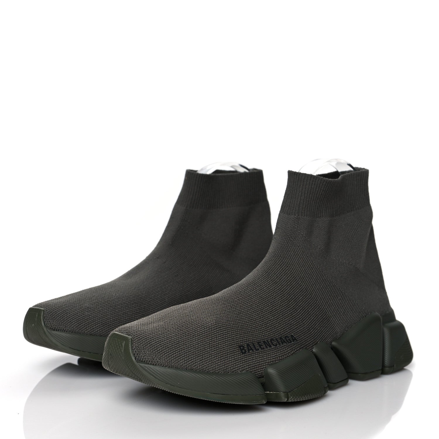 Balenciaga Technical 3D Recycled Knit Womens Speed 2.0 Sneakers 38 Monocolor Dark Kaki 3 of 7