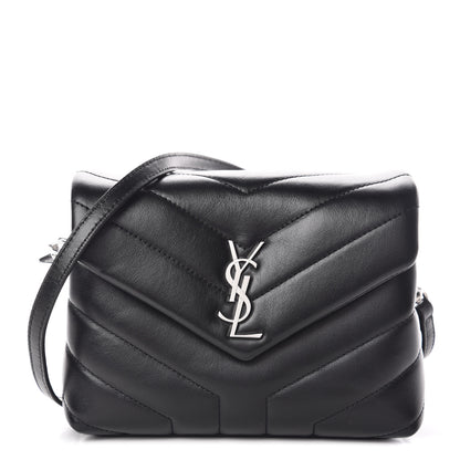 Saint Laurent Calfskin Y Quilted Monogram Toy Loulou Crossbody Bag Black 1 of 16