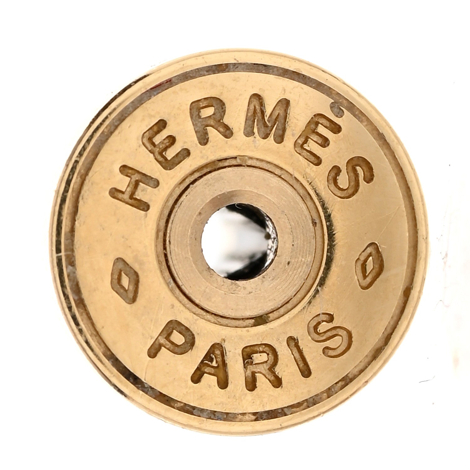Hermes Permabrass Buffalo Horn Resille Earrings 4 of 5