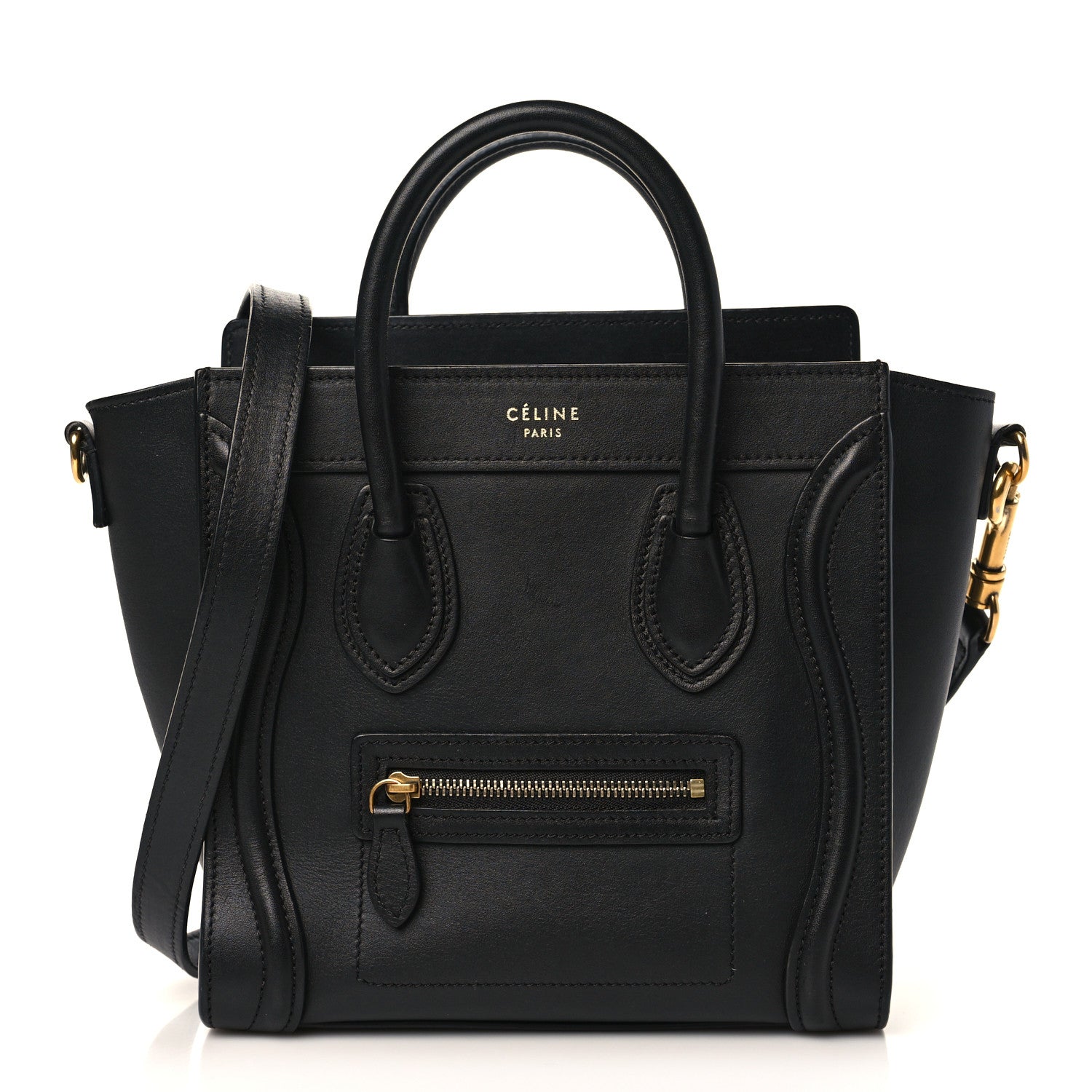 Celine Smooth Calfskin Nano Luggage Black 1 of 8
