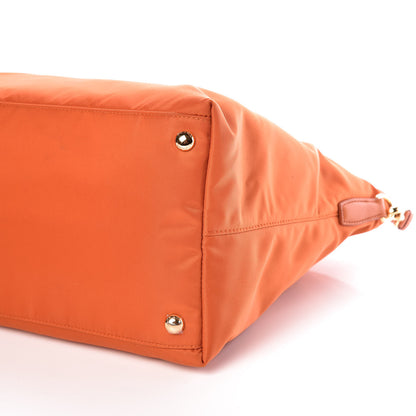 Prada Tessuto Nylon Saffiano Tote Papaya 9 of 9