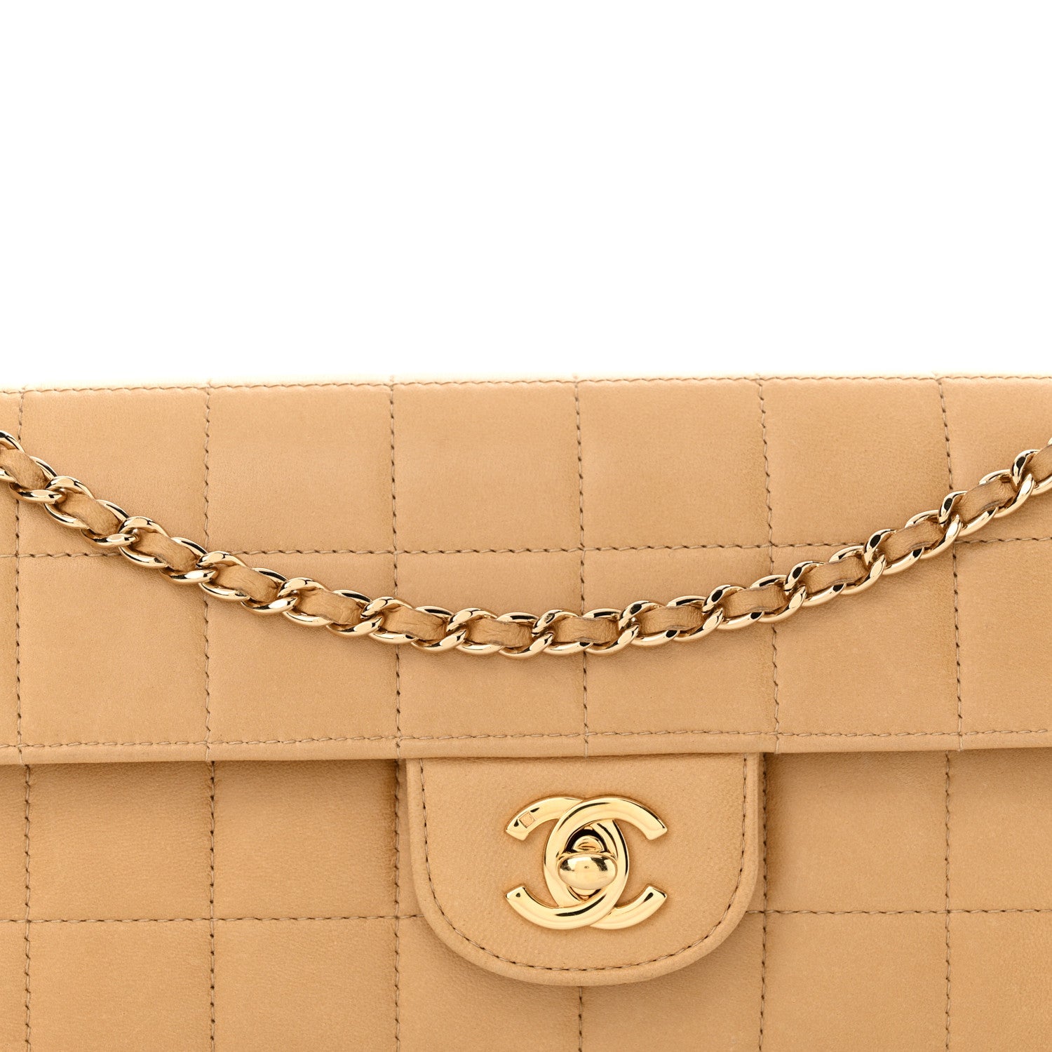 Chanel Lambskin East West Chocolate Bar Flap Beige 10 of 15