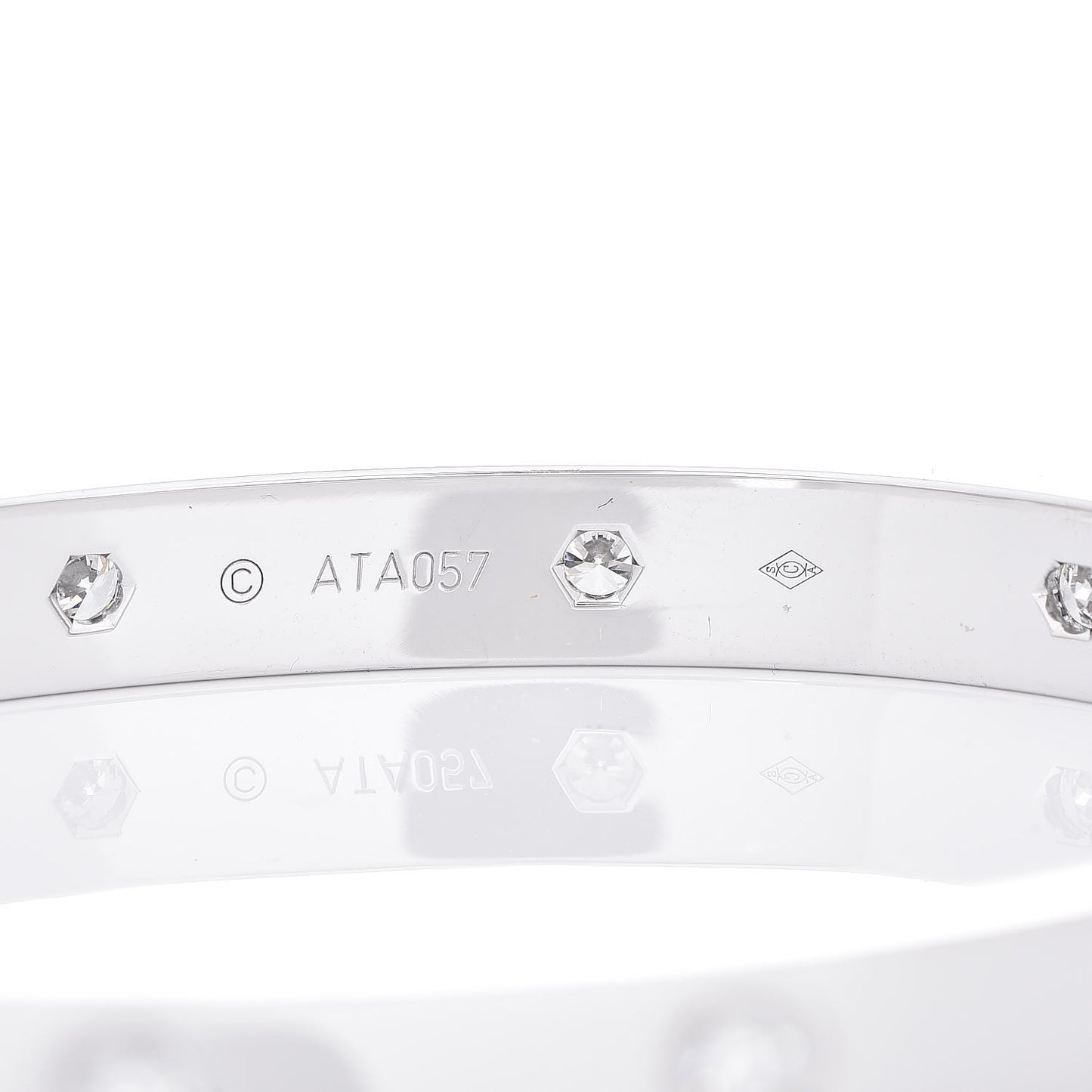18K White Gold 10 Diamond LOVE Bracelet 18