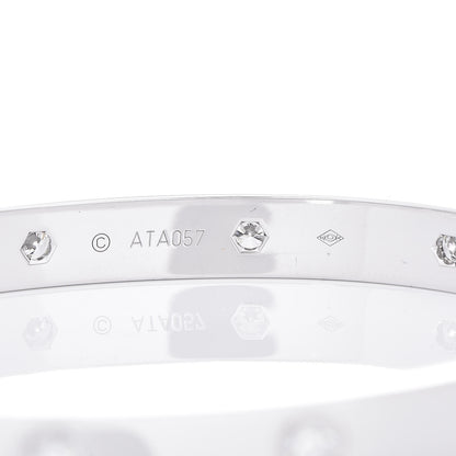 Cartier 18K White Gold 10 Diamond LOVE Bracelet 18 5 of 10