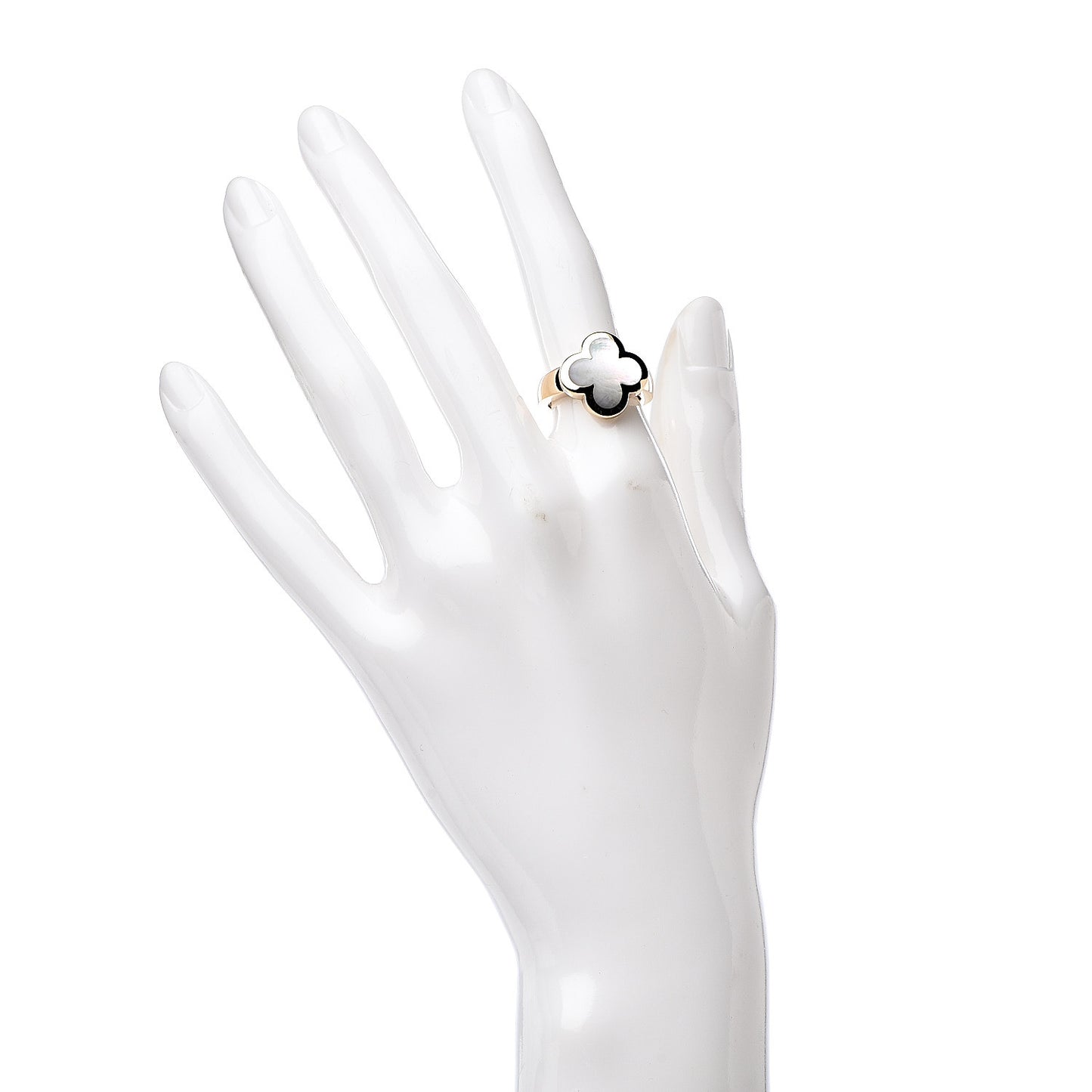18K Yellow Gold Mother of Pearl Pure Alhambra Ring 51 5.75