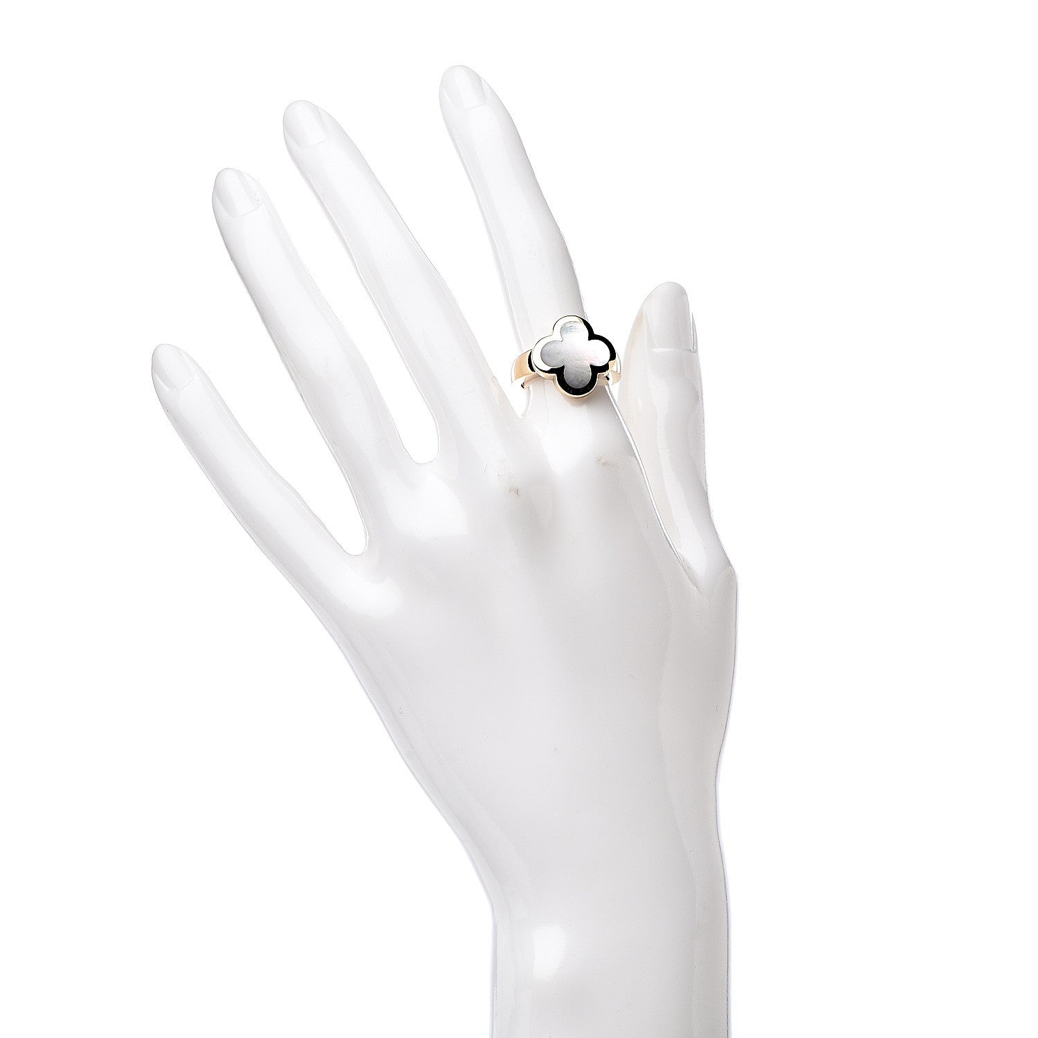 Van Cleef & Arpels 18K Yellow Gold Mother of Pearl Pure Alhambra Ring 51 5.75 2 of 8