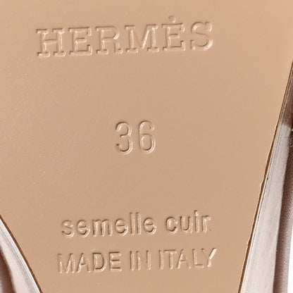 Hermes Calfskin Legend Wedge Sandals 36 Gold 7 of 9