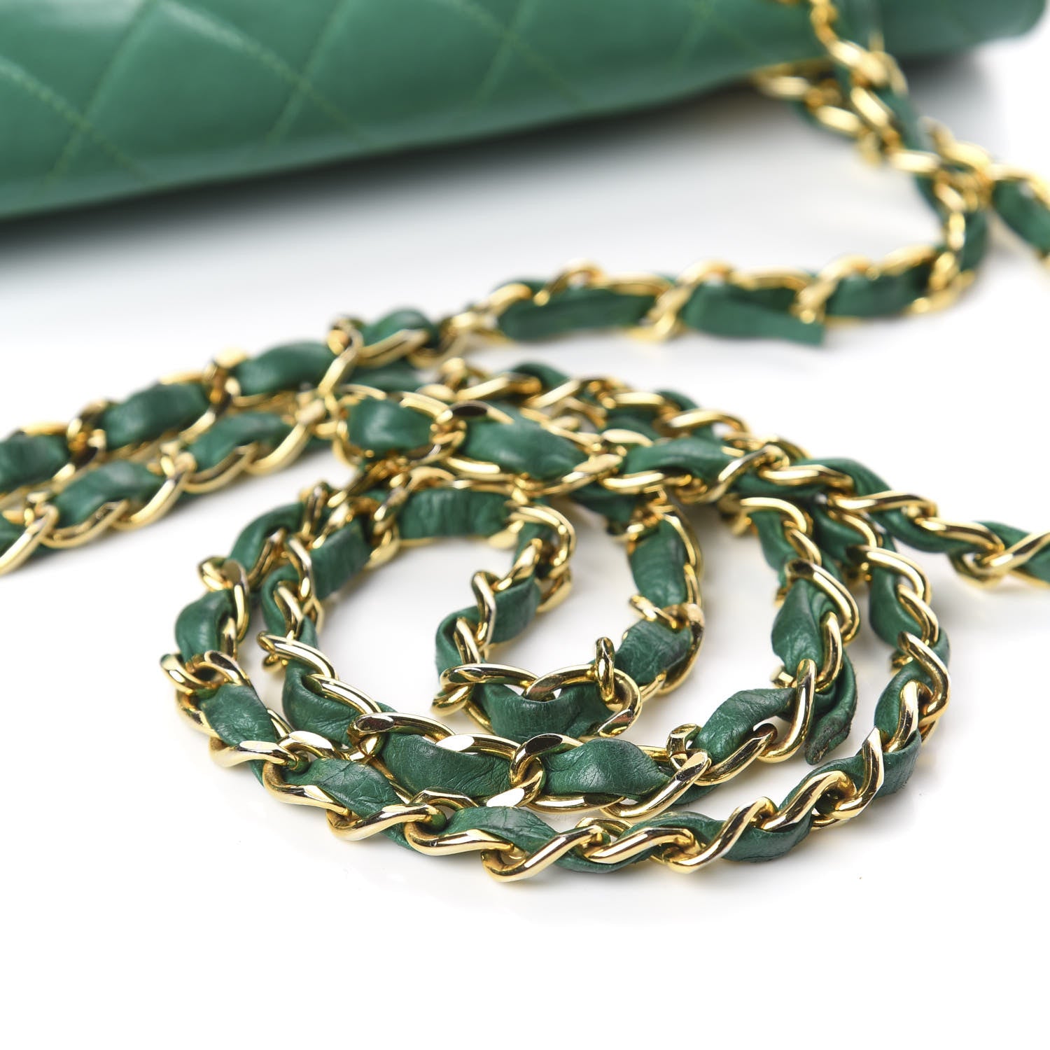 Chanel Lambskin Quilted Medium Single Flap Green 13 of 13