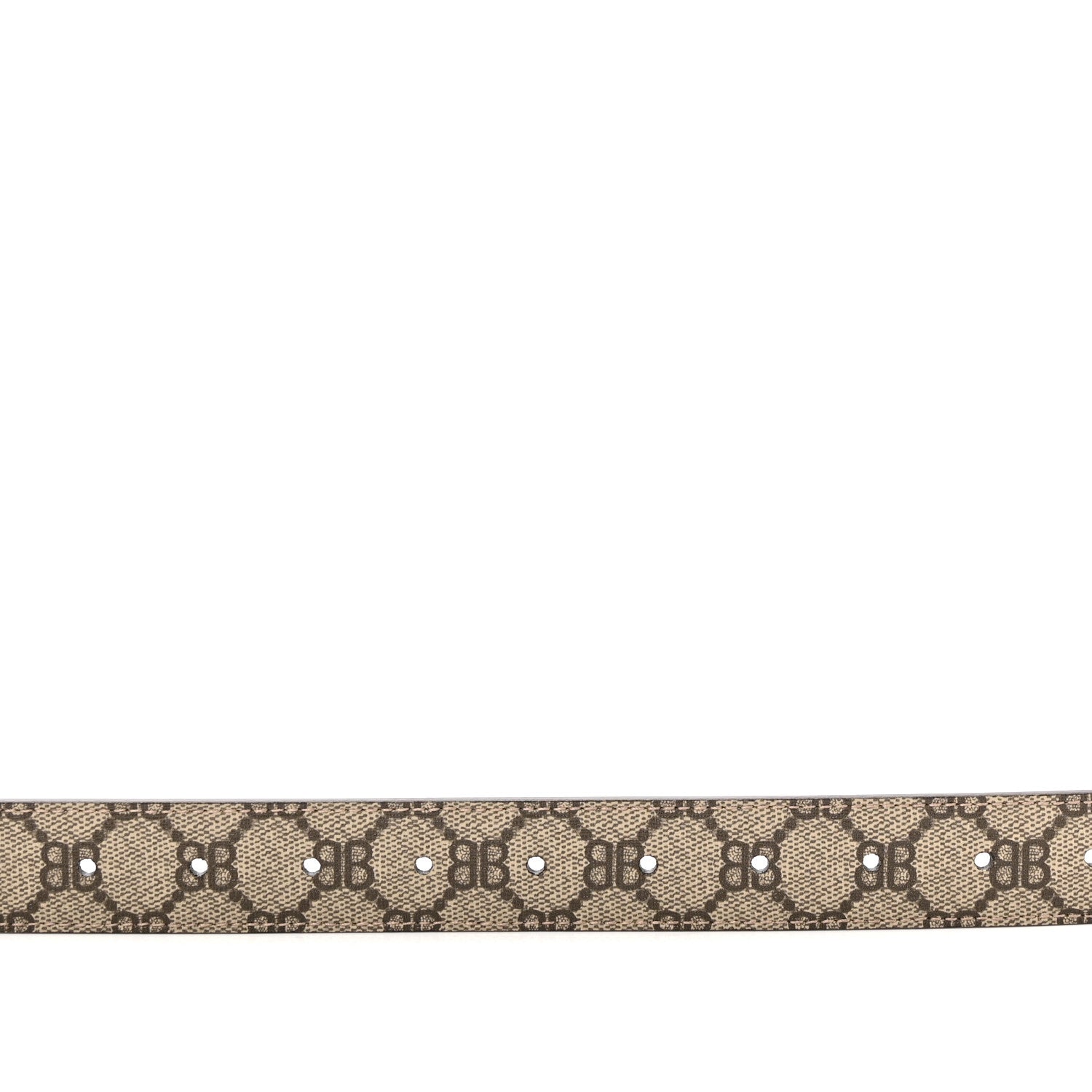 Gucci X BALENCIAGA BB Supreme Monogram Belt 80 32 Beige Ebony 5 of 7