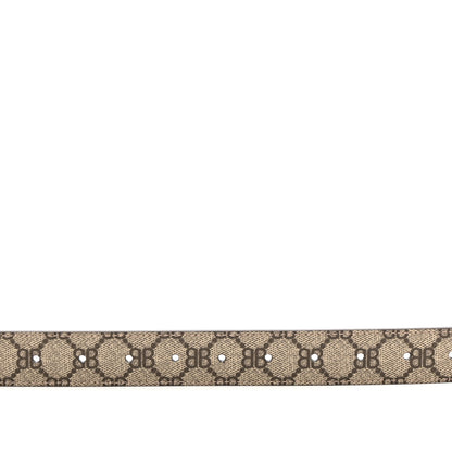 Gucci X BALENCIAGA BB Supreme Monogram Belt 80 32 Beige Ebony 5 of 7
