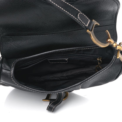 Christian Dior Calfskin Saddle Bag Black 5 of 13