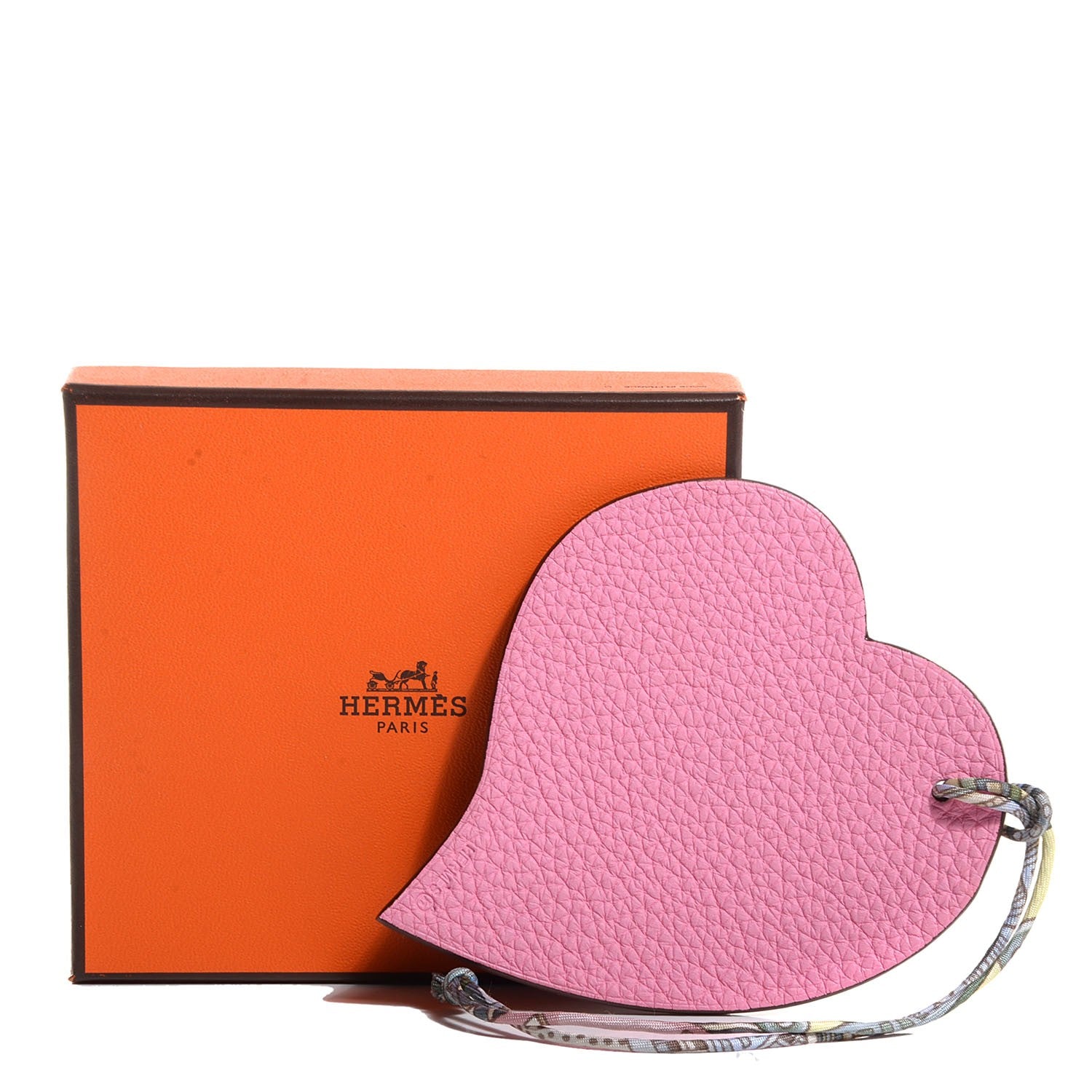 Hermes Togo Epsom Petit H Heart Bag Charm GM 5P Pink Bleu Electrique 5 of 5