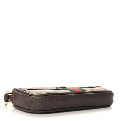 Gucci GG Supreme Monogram Ophidia Phone Case Wristlet Brown 4 of 9