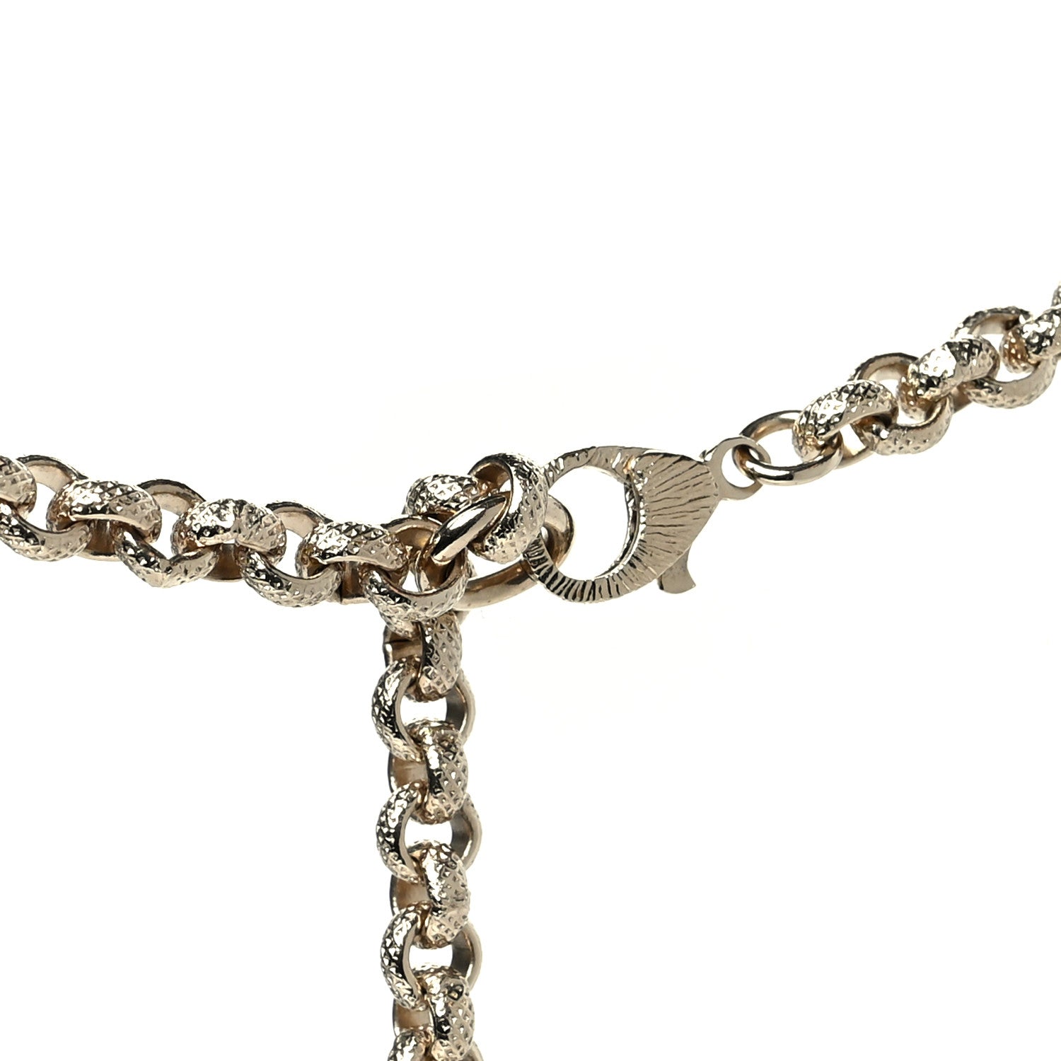 Chanel Crystal City of Lights Letter Chain Necklace Gold 4 of 5