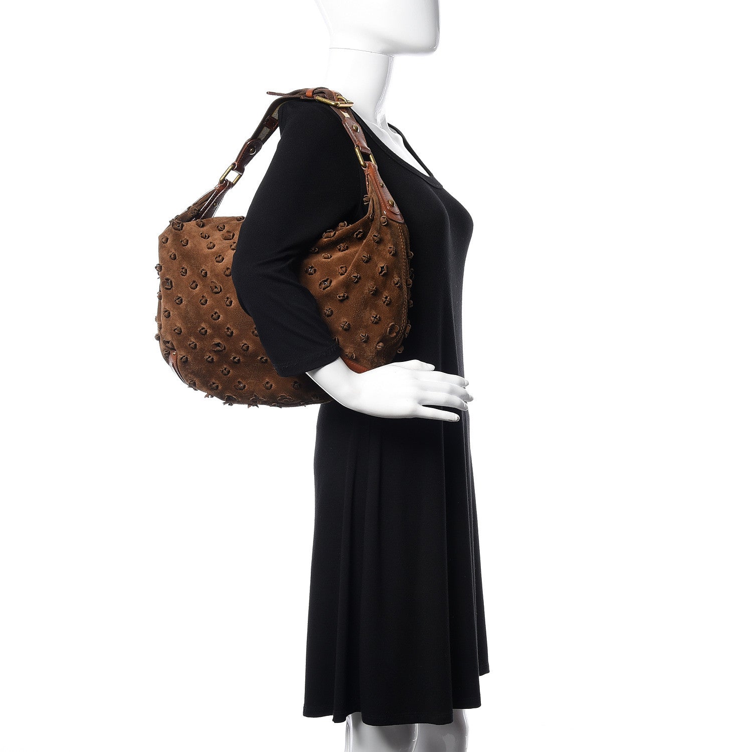 Louis Vuitton Suede Mahina Fleurs Onatah GM Cacao 2 of 16