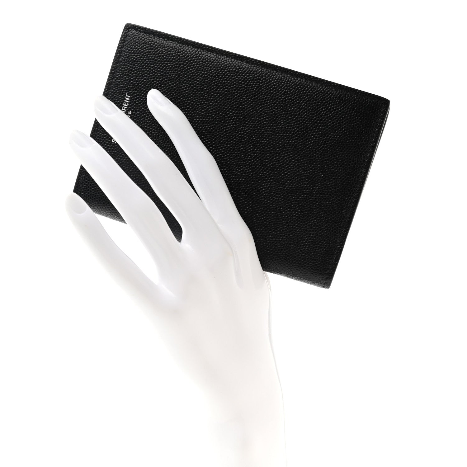 Saint Laurent Grain De Poudre Passport Holder Black 2 of 7