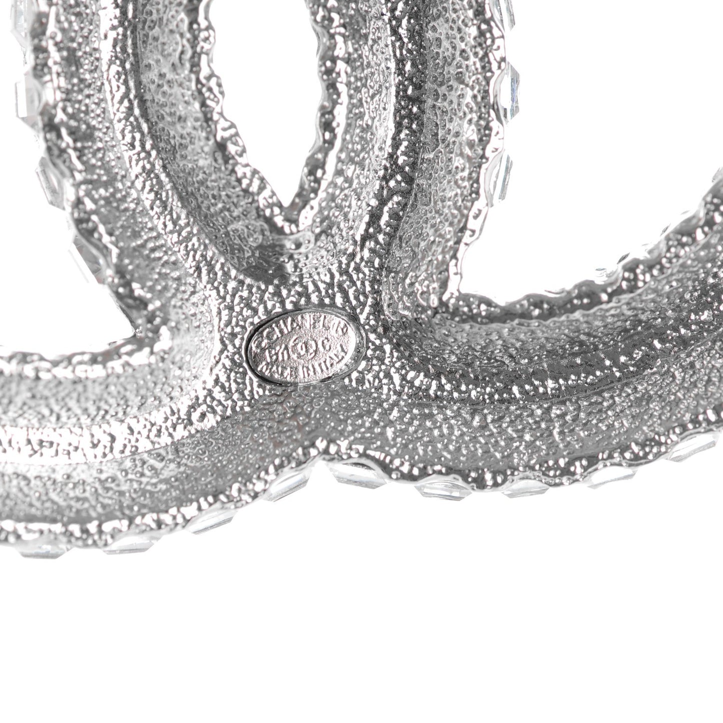Baguette Crystal CC Brooch Silver
