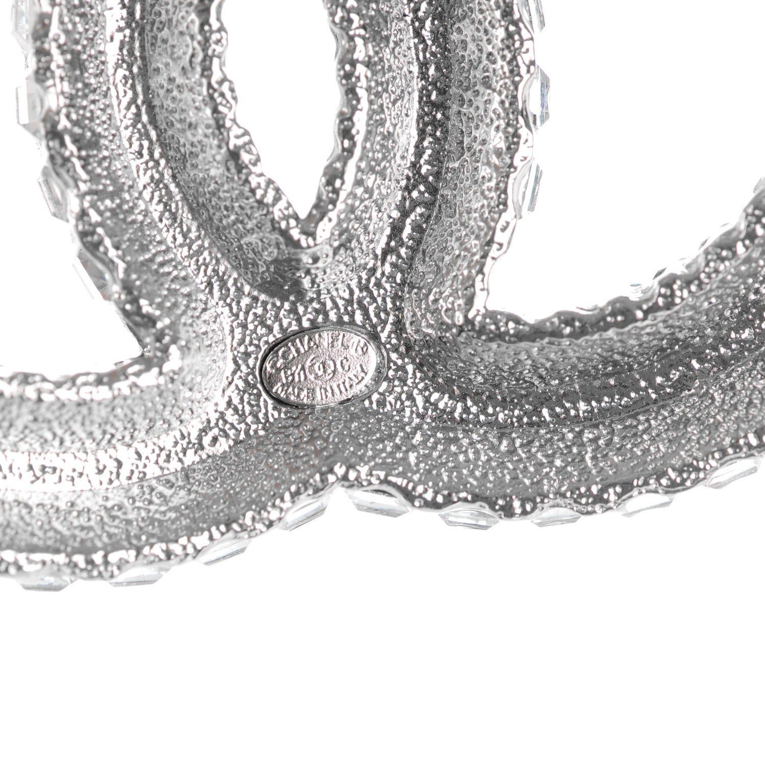 Chanel Baguette Crystal CC Brooch Silver 4 of 5